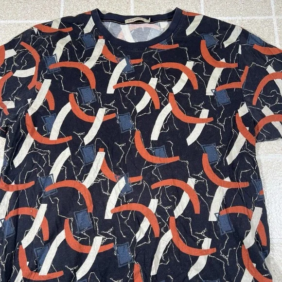 Nudie Jeans Co Aop Print Tee 100% Cotton T-Shirt Mens Large  Short Sleeve - Picture 2 of 7